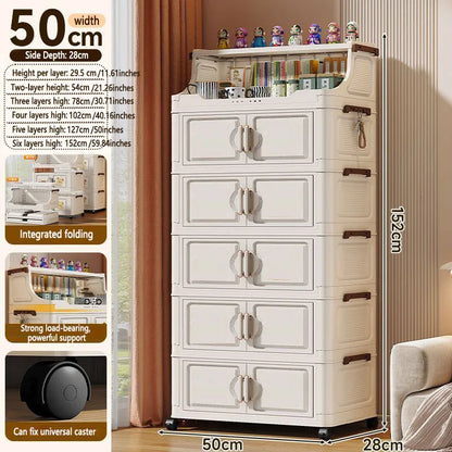 Multi-layer Plastic Storage Rack Stand Foldable Floor-standing