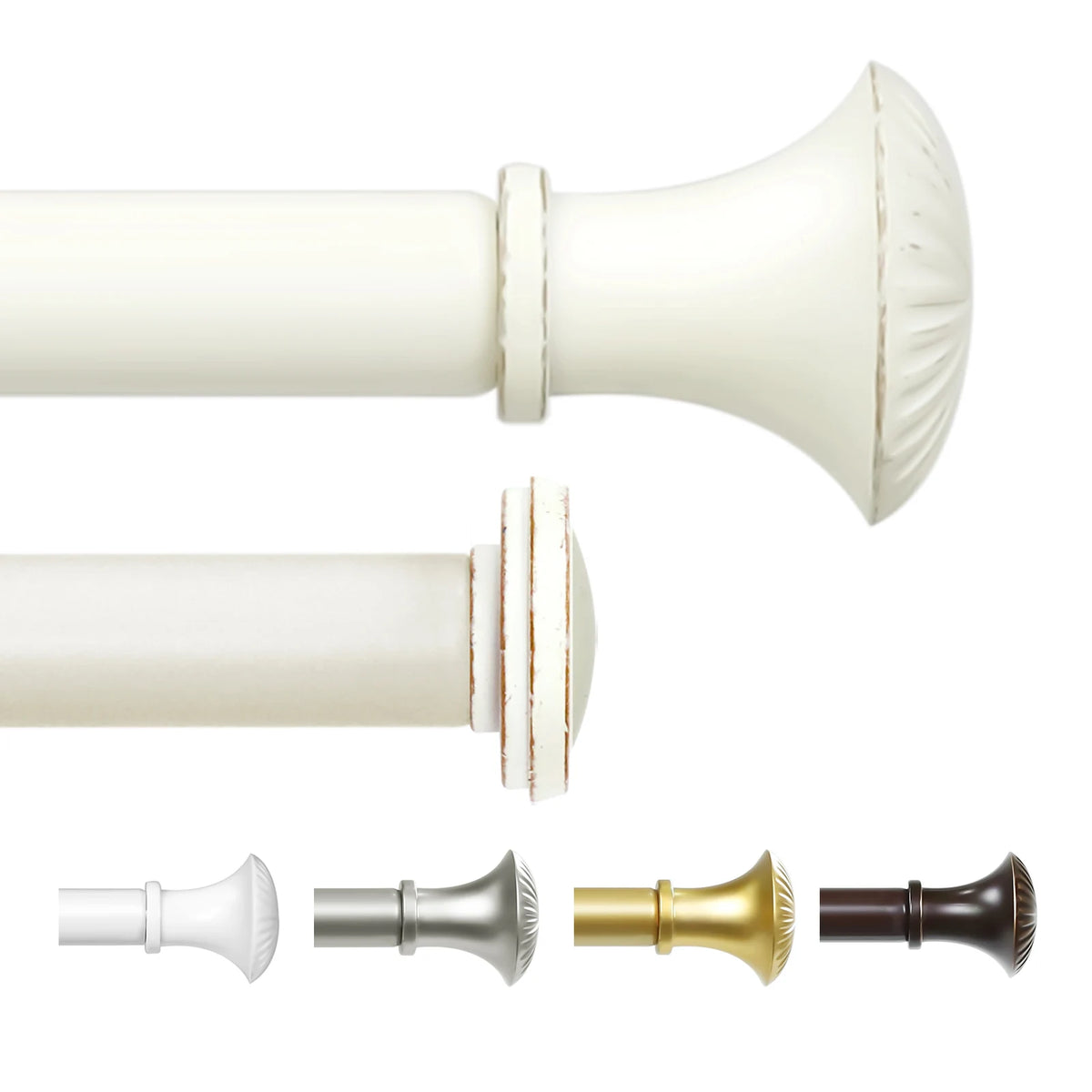 1 Set 5/8 Inch Diameter Heavy-Duty Curtain Rod, Telescoping, 5 Colors, 3 Sizes......