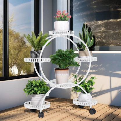 6 Tier Metal Plant Stand With Wheels...