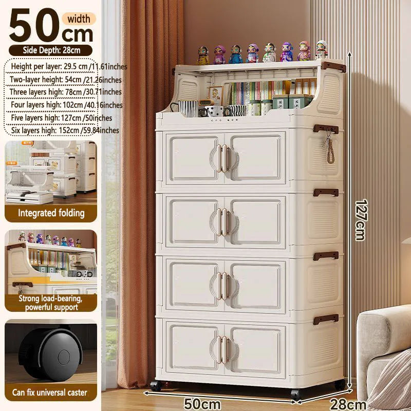 Multi-layer Plastic Storage Rack Stand Foldable Floor-standing
