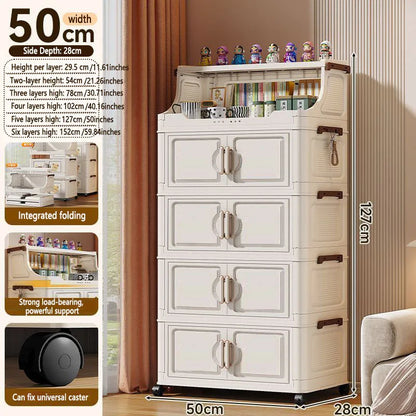 Multi-layer Plastic Storage Rack Stand Foldable Floor-standing