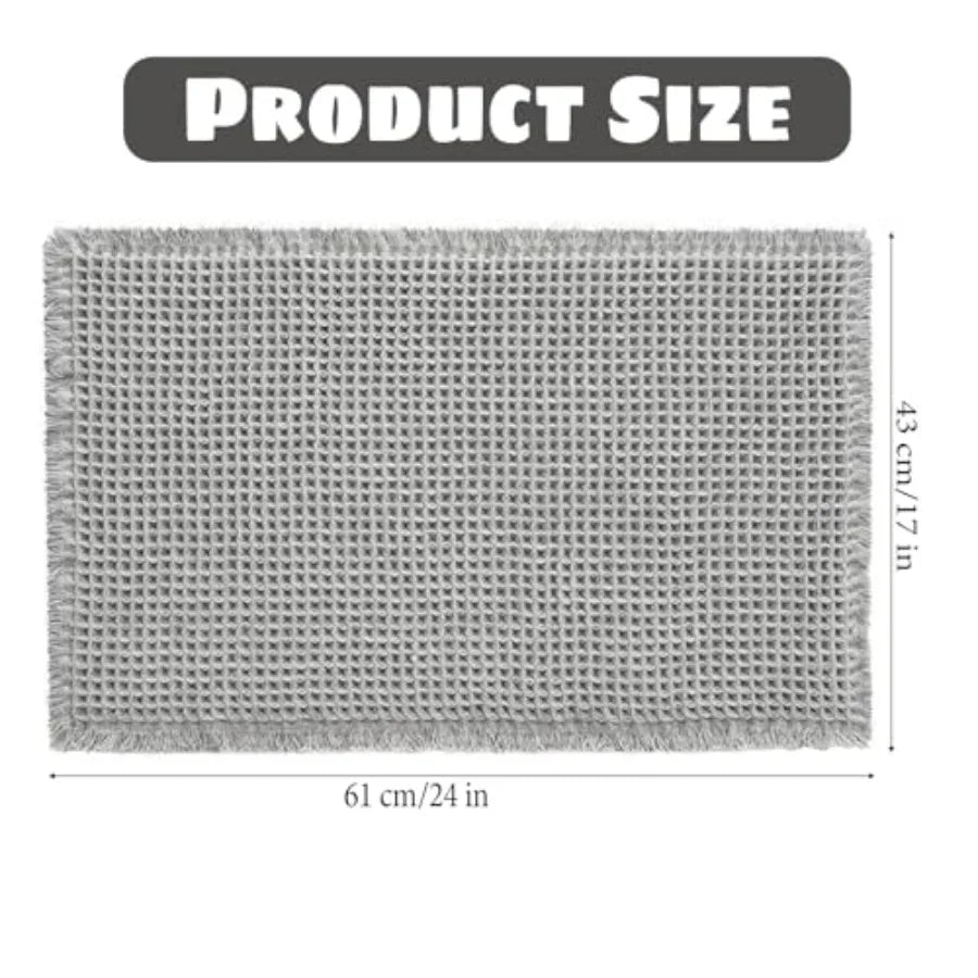 Washable Bathroom Rugs, 16 X24 Inches Grey