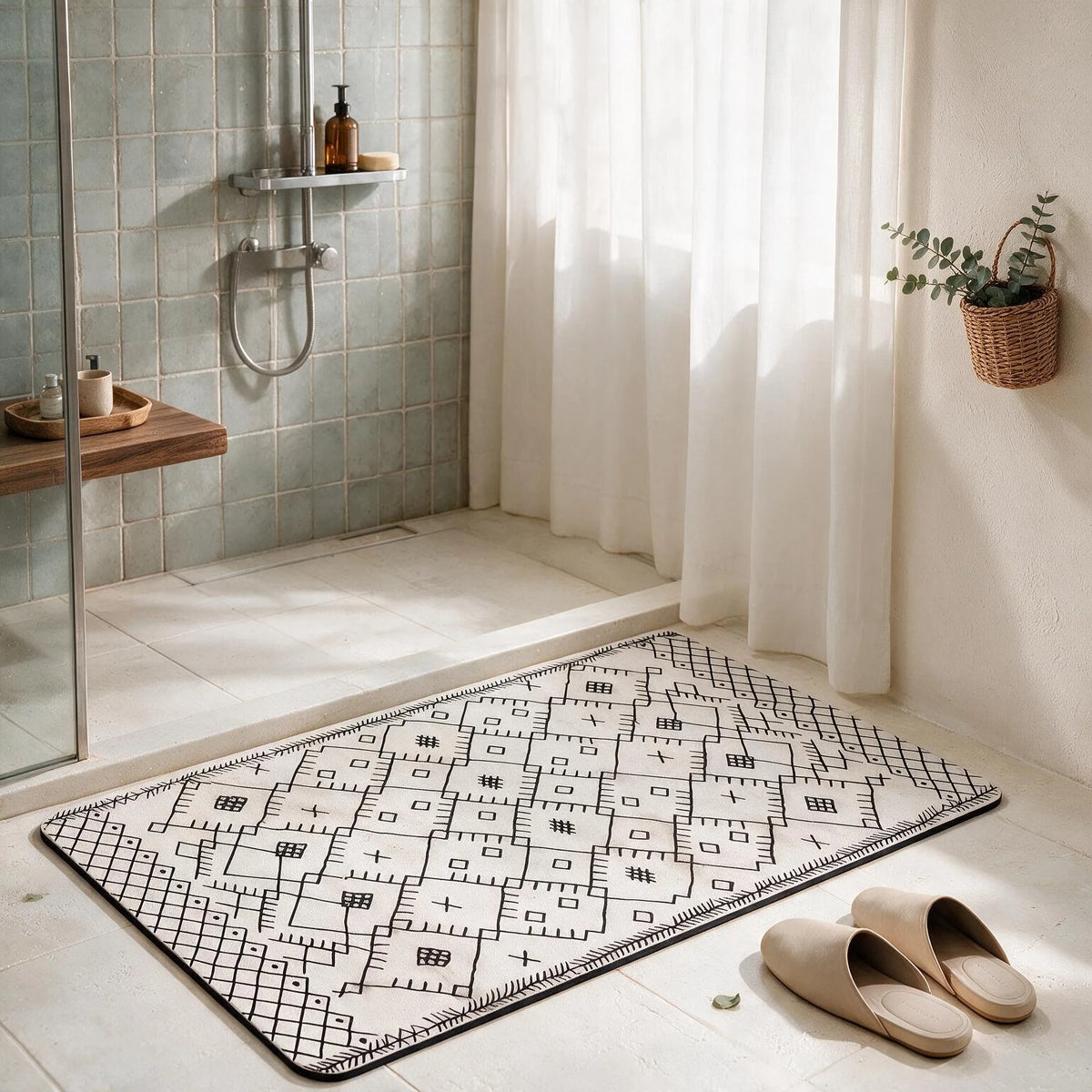 Bathroom Mat Diatomaceous Earth Material with Rubber Backing Non Slip