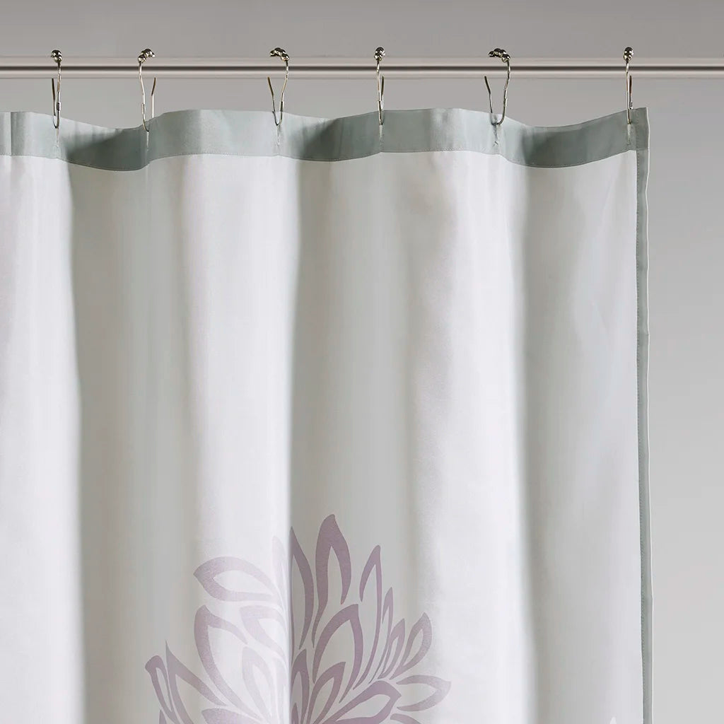 Printed Floral Shower Curtain Waterproof Mildew Resistant Quick Dry Machine Washable Grommet Hook Ring Liner Rustproof HQ YS