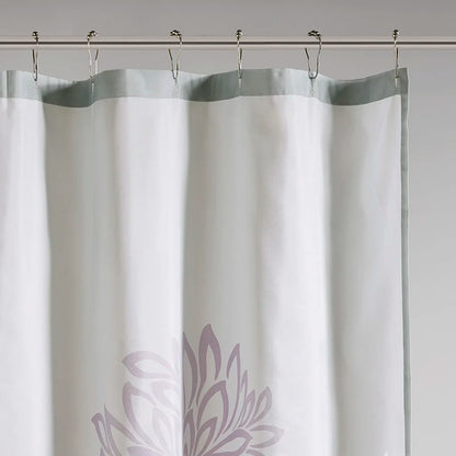 Printed Floral Shower Curtain Waterproof Mildew Resistant Quick Dry Machine Washable Grommet Hook Ring Liner Rustproof HQ YS