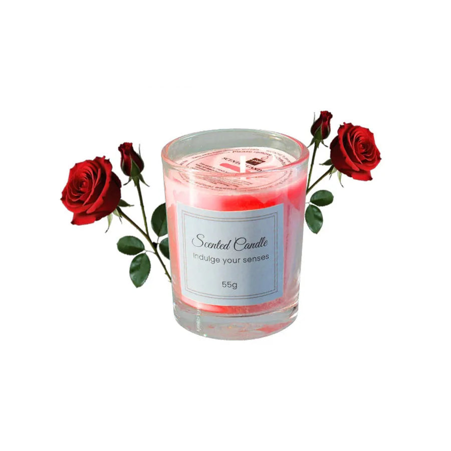 Candle Premium Gift Box Glass Handmade Soy Wax Smokeless, 6 Colors...
