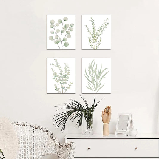 4‑Pcs Framed Botanical Canvas Wall Art 8×10 Inch, Boho Wall Decor for Any Room....