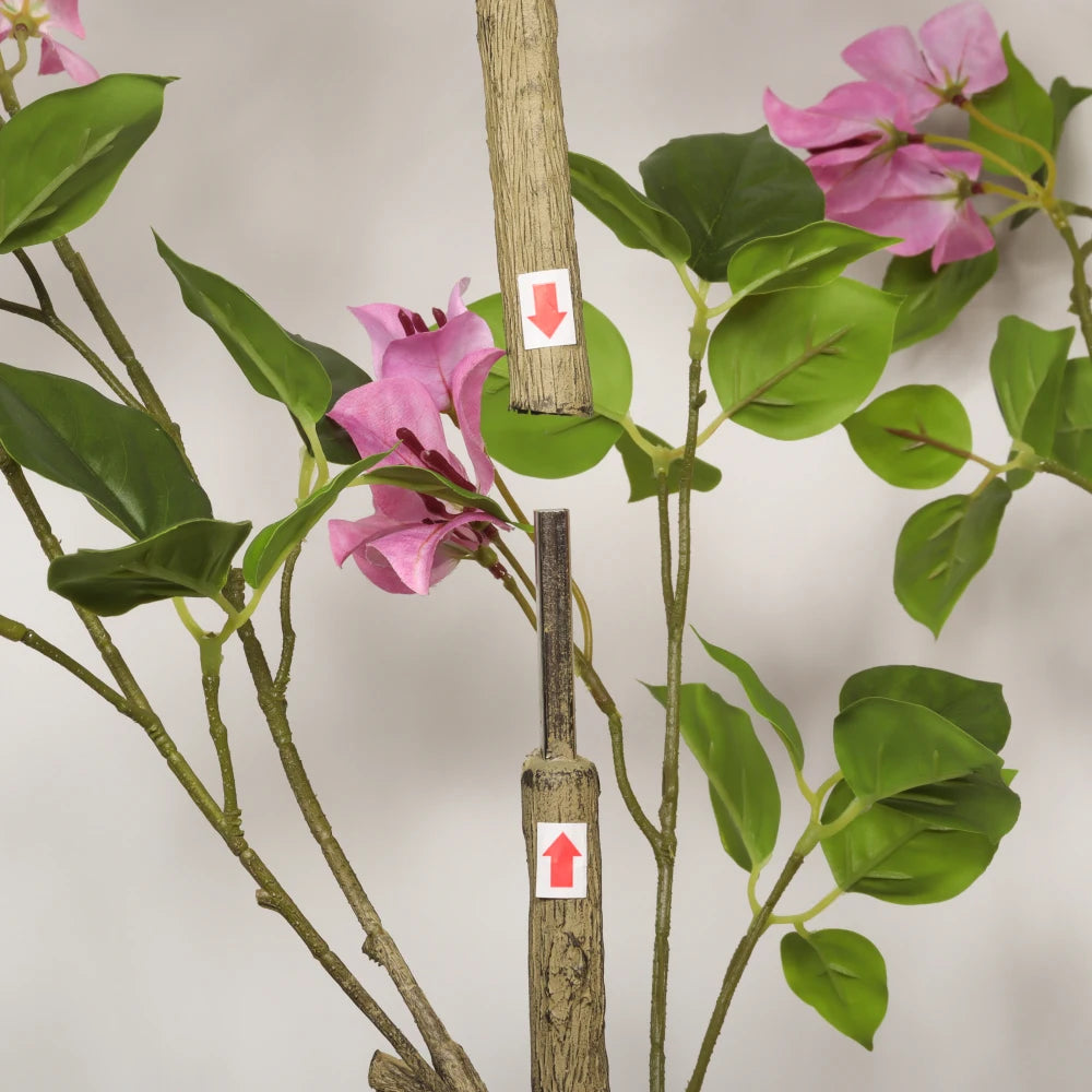 5FT Artificial Bougainvillea Flowering Tree with Black Plastic Pot, Realistic...