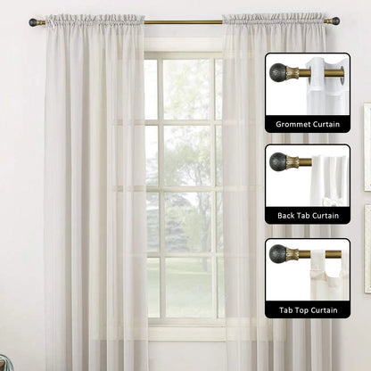 Heavy Duty Adjustable Curtain Rod Set, 1" Diameter Single Window Drapery Rod , 28 to 120 Inches, 2 Colors.....