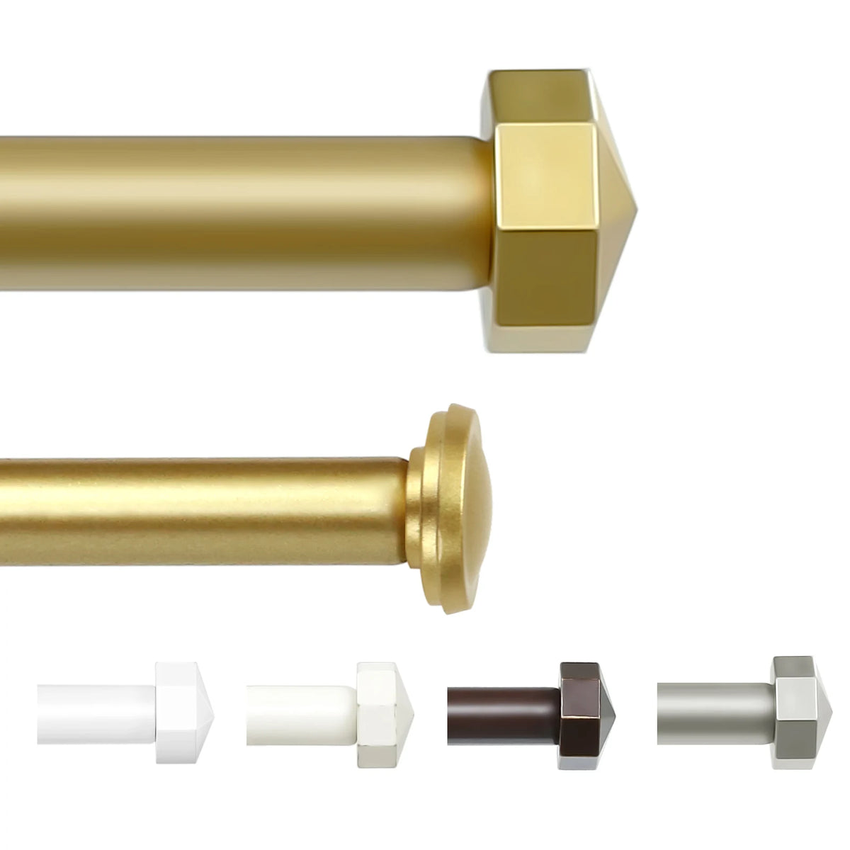 Heavy Duty Adjustable Curtain Rod, 5/8 Inch Diameter Double Window Drapery Rod Set, 28 to 120 Inches