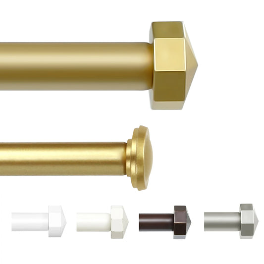 Heavy Duty Adjustable Curtain Rod, 5/8 Inch Diameter Double Window Drapery Rod Set, 28 to 120 Inches