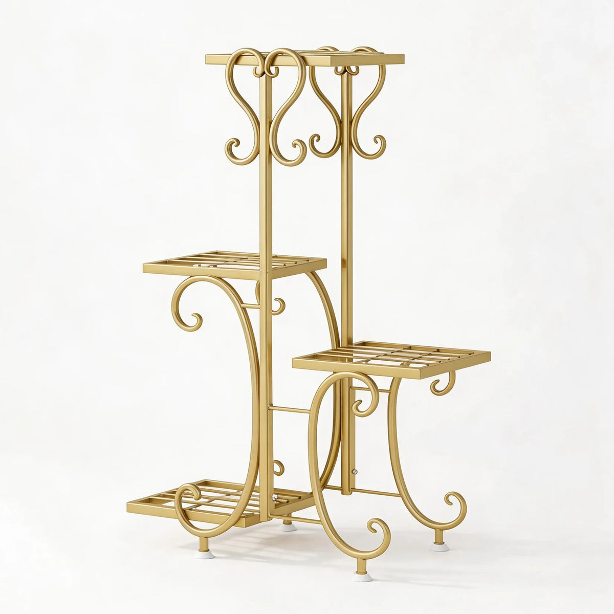 4 Tier Corner Metal Plant Stand, Flower Pot Shelf Indoor Outdoor