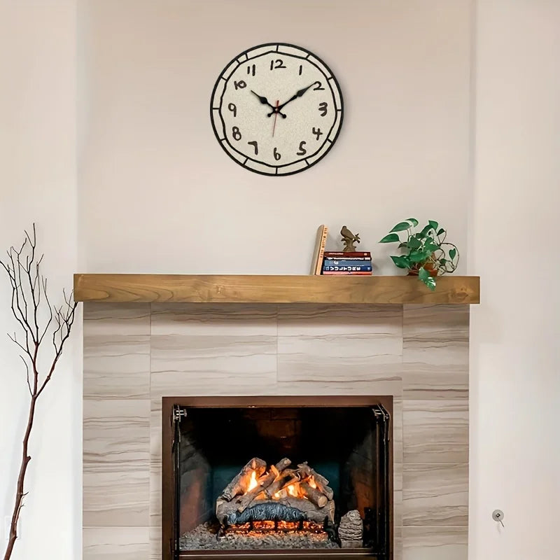 Vintage Wooden Wall Clock - Silent Quartz, Battery Operated (AA Batteries Not Included)