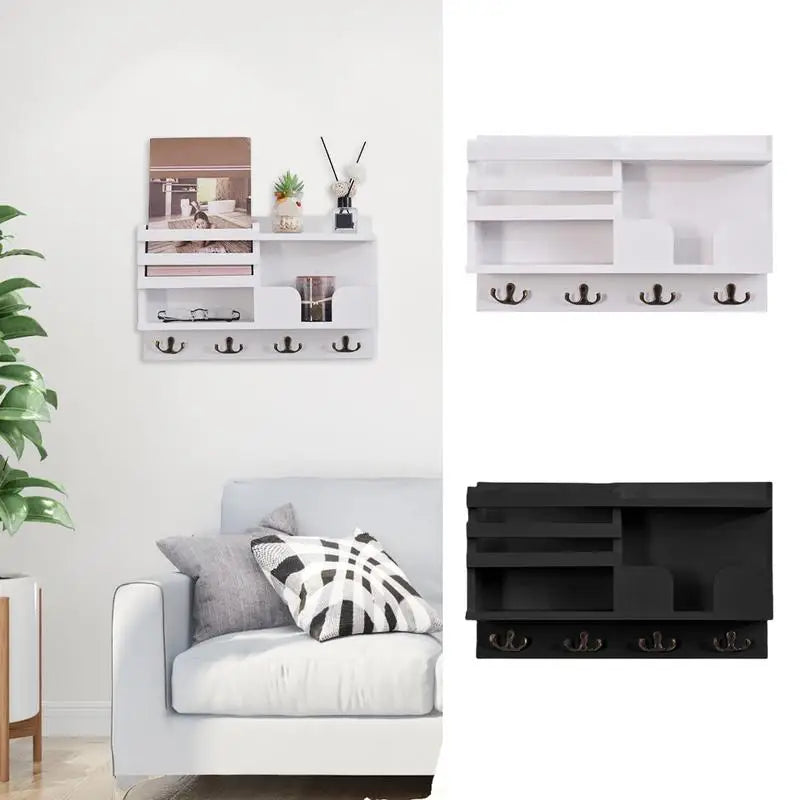 Wooden Hangable Rack With Hooks