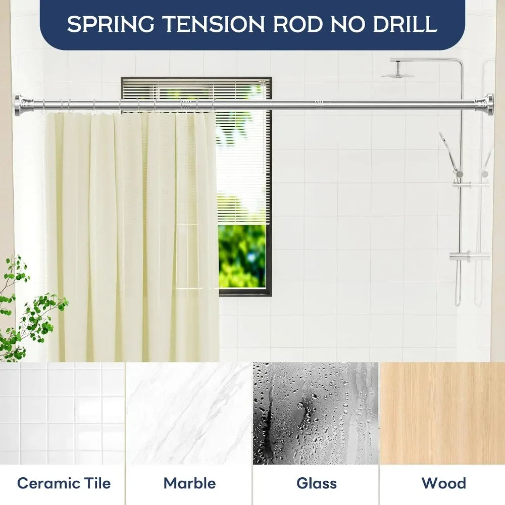 Stainless Steel Tension Shower Curtain Rod, 31-80 Inches, Heavy Duty, No-Drill for Bathroom, Kitchen, Closet.....