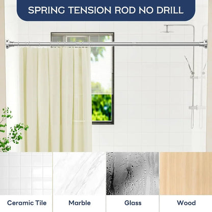 Stainless Steel Tension Shower Curtain Rod, 31-80 Inches, Heavy Duty, No-Drill for Bathroom, Kitchen, Closet.....