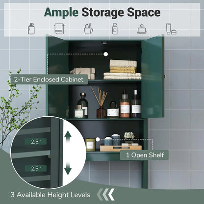 Wooden Storage Cabinet, Bathroom w/Fluted Doors, Adjustable Shelf....