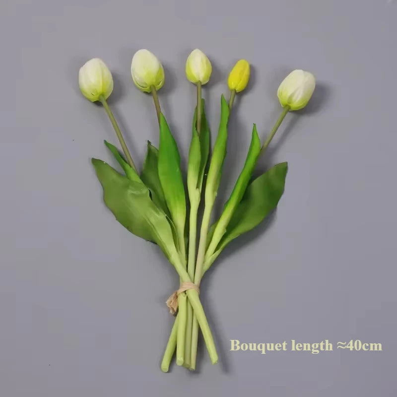 5pcs Artificial Flowers Soft Tulip  Real Touch