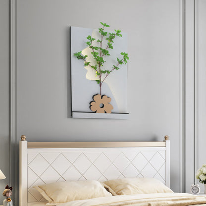 Sandstone LED Wall Art Side Face Sculpture, W 20 Inch's, H 27.5 Inch's