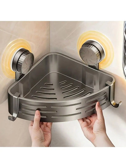 Wall Mounted Shower Basket, Rust-Free Suction Shelf, Quick Installation, No Tools Needed....