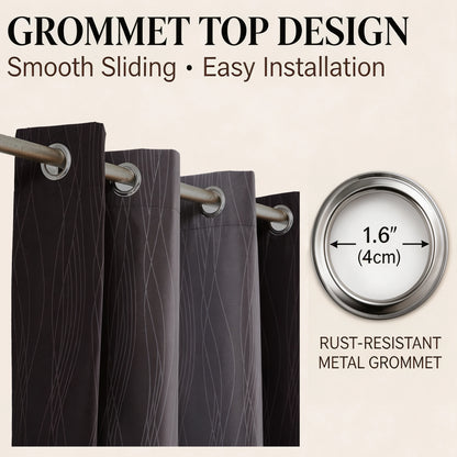 2 Panels Total Blackout Window Curtains, Grommet Top Drapes for Bedrooms, 100% UV Blocking, $ Sizes....
