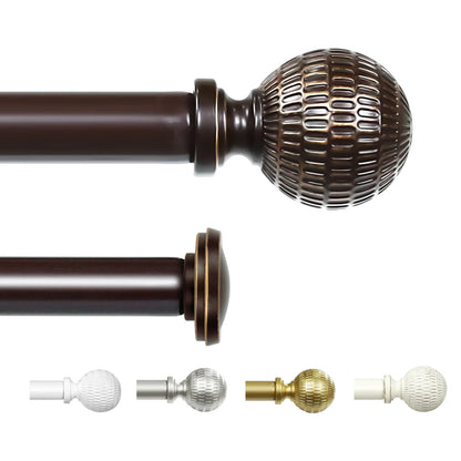 1 Set 5/8 Inch Diameter Heavy-Duty  28 to 120 Inch Curtain Rod, Telescoping Single Rod, 28 to 120 Inches, 5 Colors, 3 Sizes....