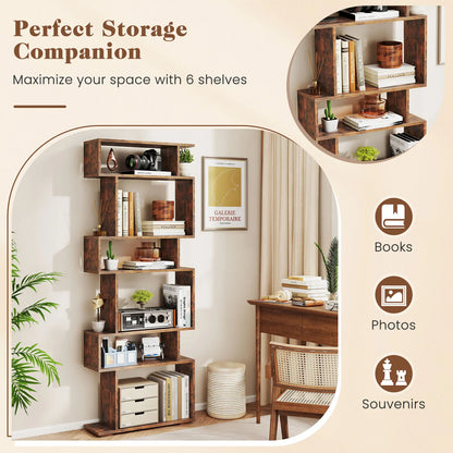 6-tier Storage Bookshelf  w/ Anti-toppling Kits