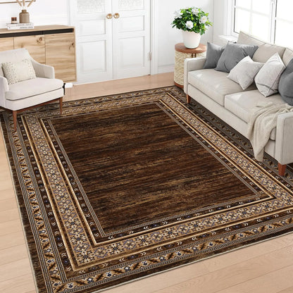 Area Rug 8x10 Washable Rug Non Slip Throw Carpet Low Pile