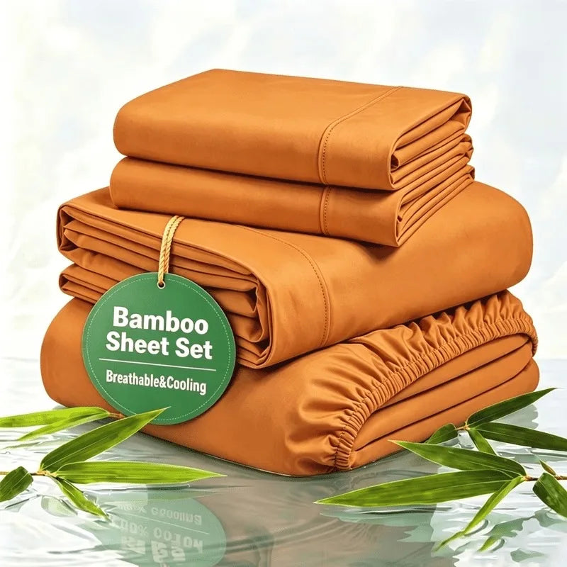 3pcs/4PCS Cooling Satin Bed Sheet Set, Shrink-Resistant, Fade-Resistant, Hypoallergenic, Breathable, Flat Sheet & Fitted Sheet & Pillow Cases
King, Queen, Full, Twin