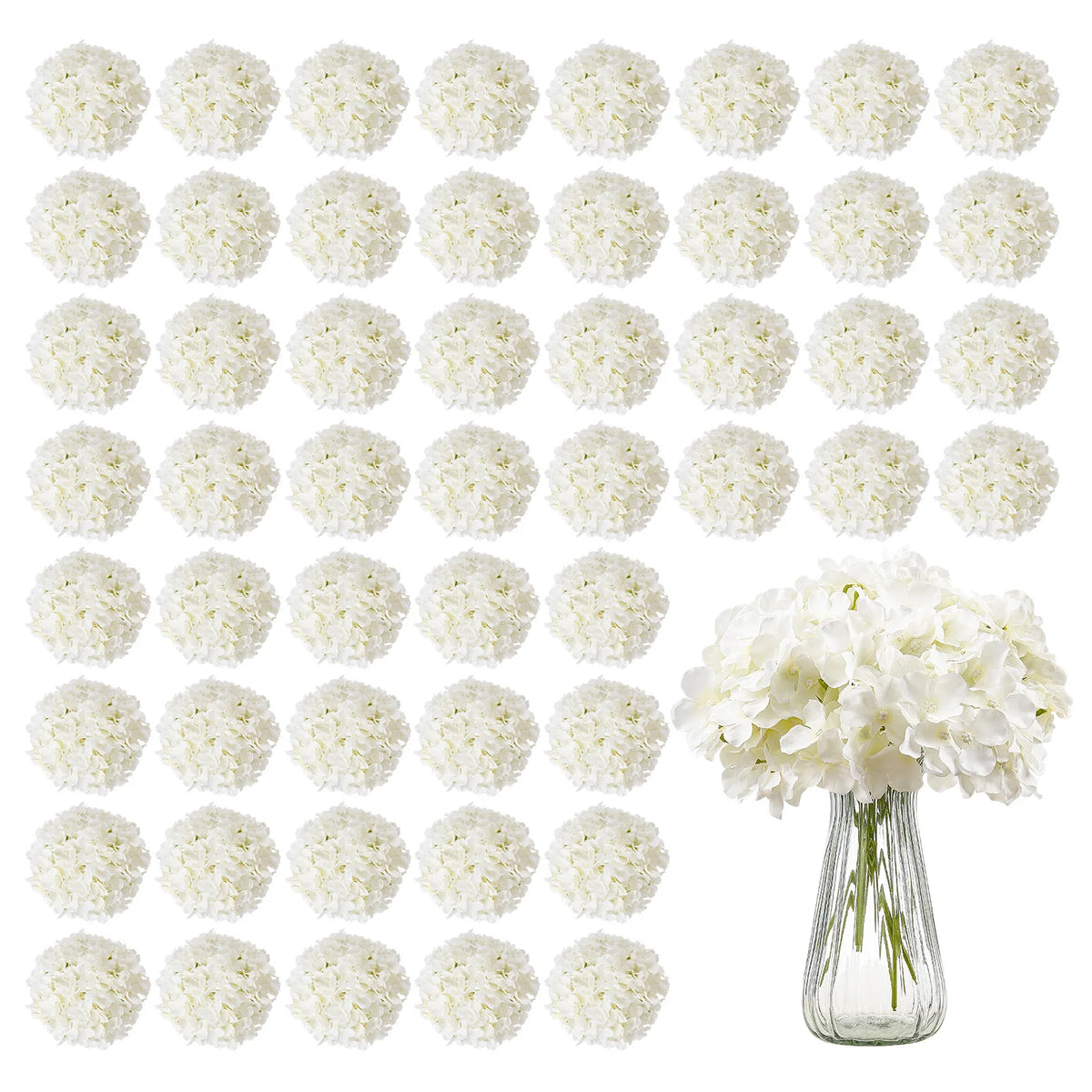 Artificial Flowers Real Looking White Silk Hydrangea Bulk
