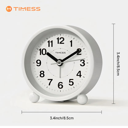 3.4 Inch Small Analog Alarm Clock, Silent Non-Ticking Clock with Loud Alarm, Battery Operated. 3 Colors....