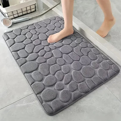 Non Slip Bathroom Mat Cobblestone Pattern, Absorbent, Machine Washable.....