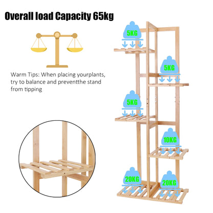 6/7 Tiers Natural Bamboo Plant Stand, Home Indoor Outdoor