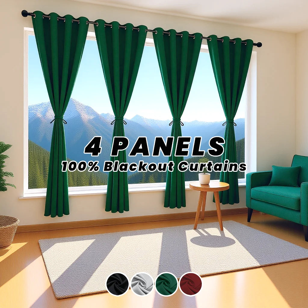 4 Panels 100% Blackout Curtains, Thermal Noise Reduce Privacy Drapes, 4 Colors, Many Sizes.....