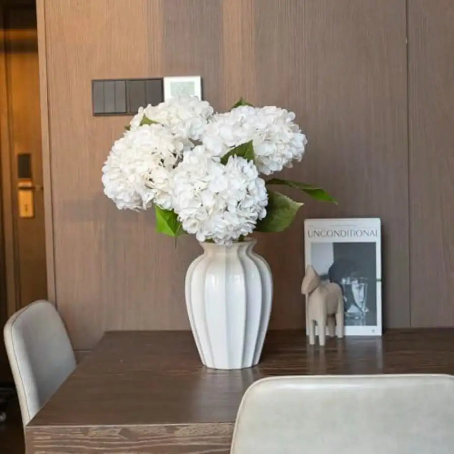 4PCS Artificial Flowers Large Hydrangeas Flowers, White