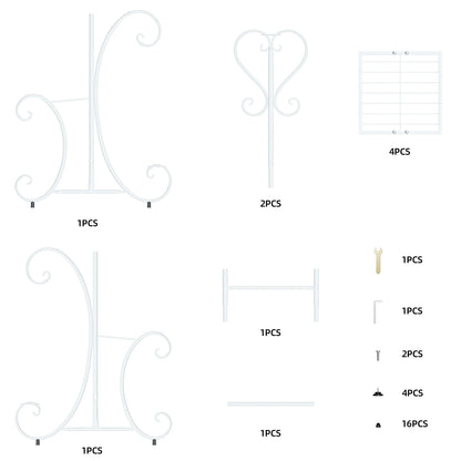 4 Tier Metal Plant Stand for Indoor Outdoor, Black and White