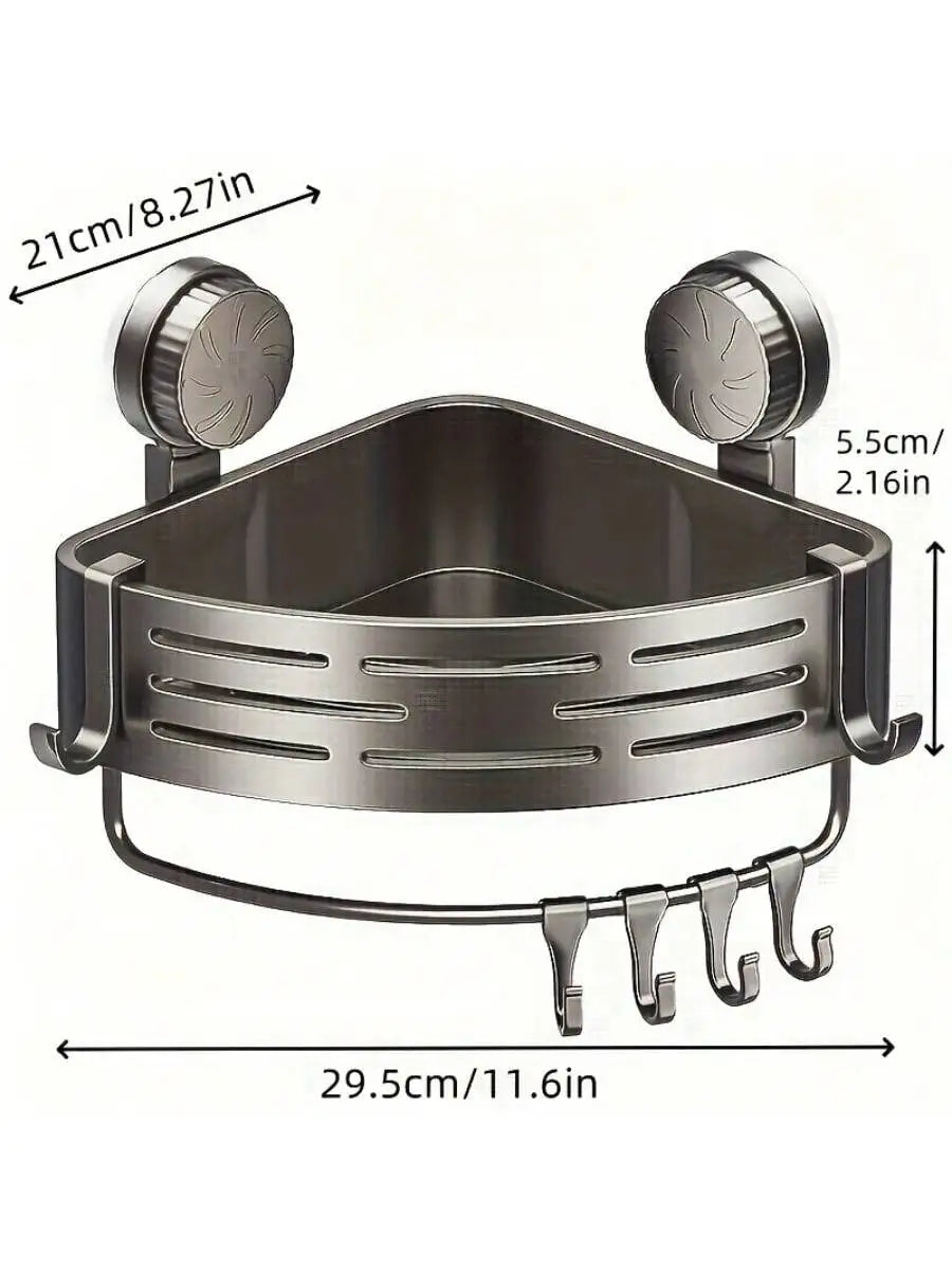 Wall Mounted Shower Basket, Rust-Free Suction Shelf, Quick Installation, No Tools Needed....