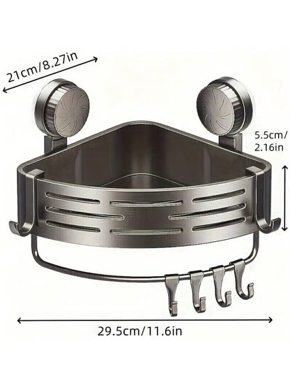 Wall Mounted Shower Basket, Rust-Free Suction Shelf, Quick Installation, No Tools Needed....