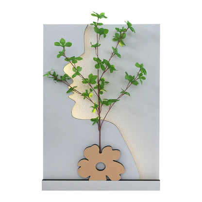 Sandstone LED Wall Art Side Face Sculpture, W 20 Inch's, H 27.5 Inch's