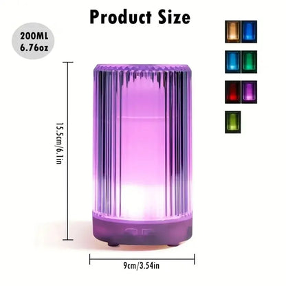 7‑Color LED Night Light Air Humidifier, USB Rechargeable, Portable Desktop Diffuser