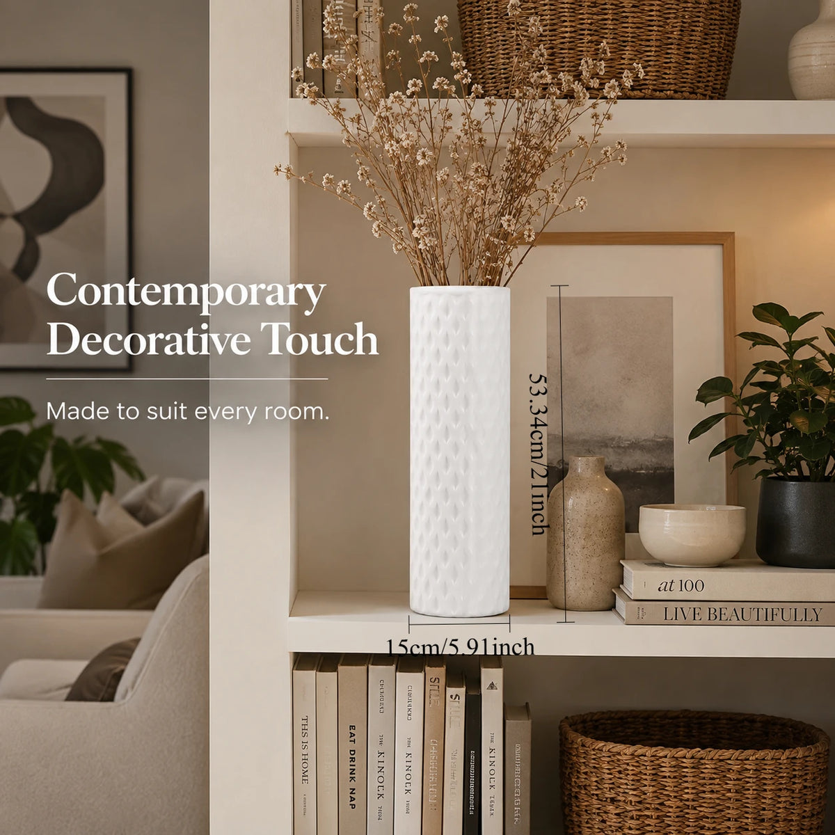 21-inch-Tall Bohemian Shatterproof Vase