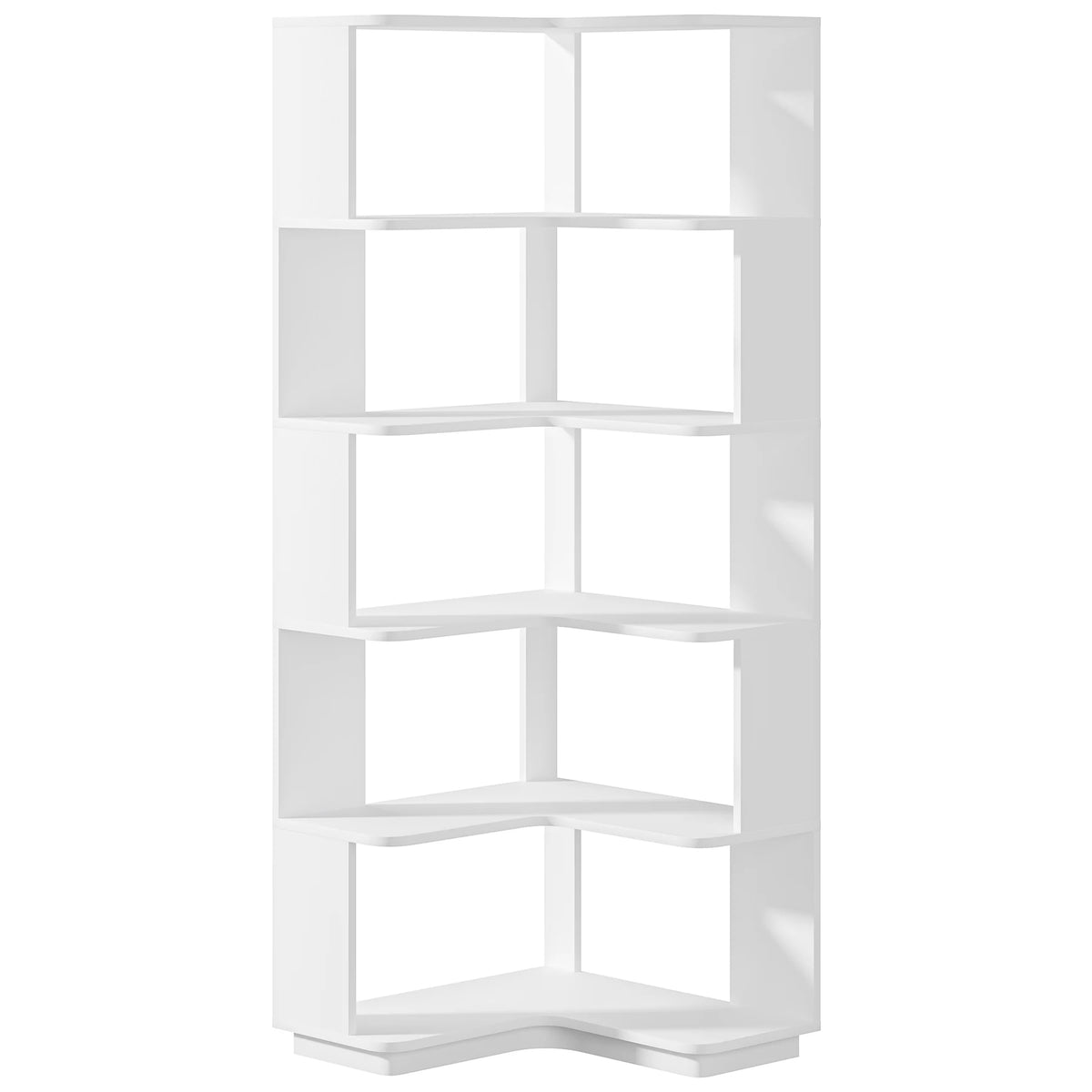 6 Tier Corner Wooden Bookshelf, 64.96 Inch Tall with Anti-Drop 64.96"D x 23.62"W x 23.62"H....