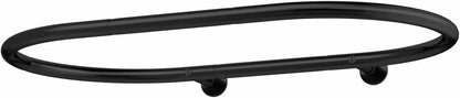 Aluminum Oval Shower Curtain Rod for Clawfoot Tub, Square Design, Black, 43.3 In x25.2