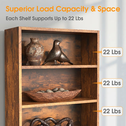 6 Shelf Wooden Bookcase 63 Inch Tall  Adjustable Shelves....