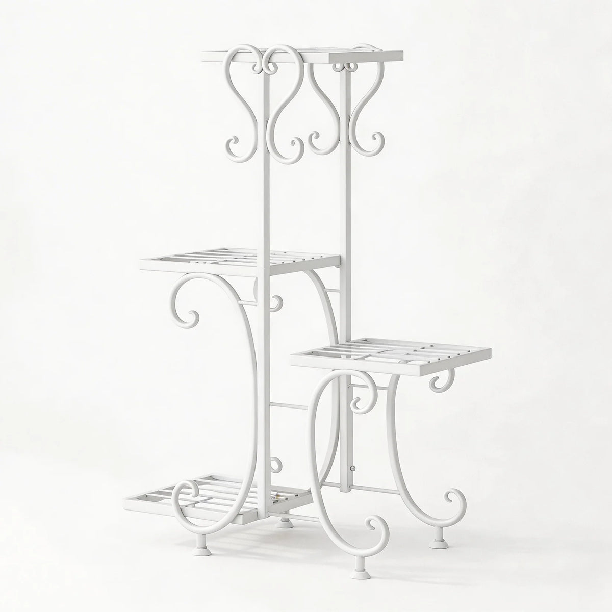 4 Tier Corner Metal Plant Stand, Flower Pot Shelf Indoor Outdoor