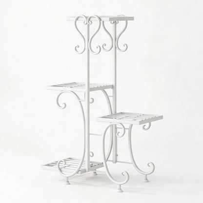 4 Tier Corner Metal Plant Stand, Flower Pot Shelf Indoor Outdoor