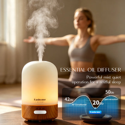 Essential Oil Diffuser, Ultrasonic Humidifier, Hand Blown Glass, Auto Shut-Off, 3 Modes White Lights, 3.3 Oz.3 Color.....