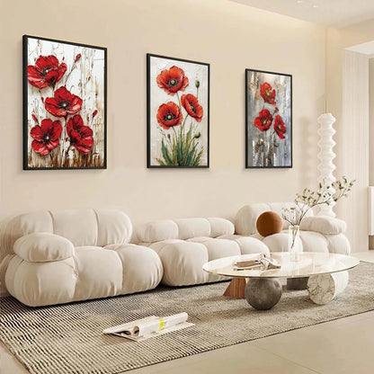 3 Panel 3D Textured Floral Wall Art, 16x24 Inch Embossed Flower Framed Wall Prints.....