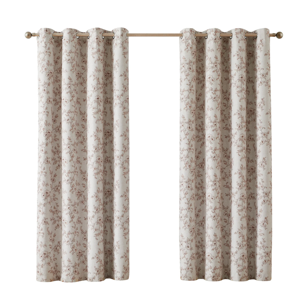 4 Sizes 2 Panels Floral Print Blackout Curtains, Grommet Top, 4 Colors.....