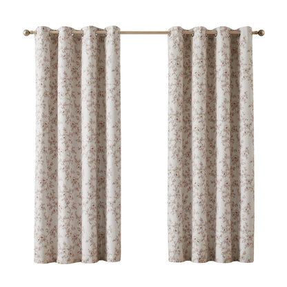 4 Sizes 2 Panels Floral Print Blackout Curtains, Grommet Top, 4 Colors.....